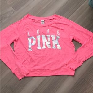 VS Pink cropped long sleeve shirt